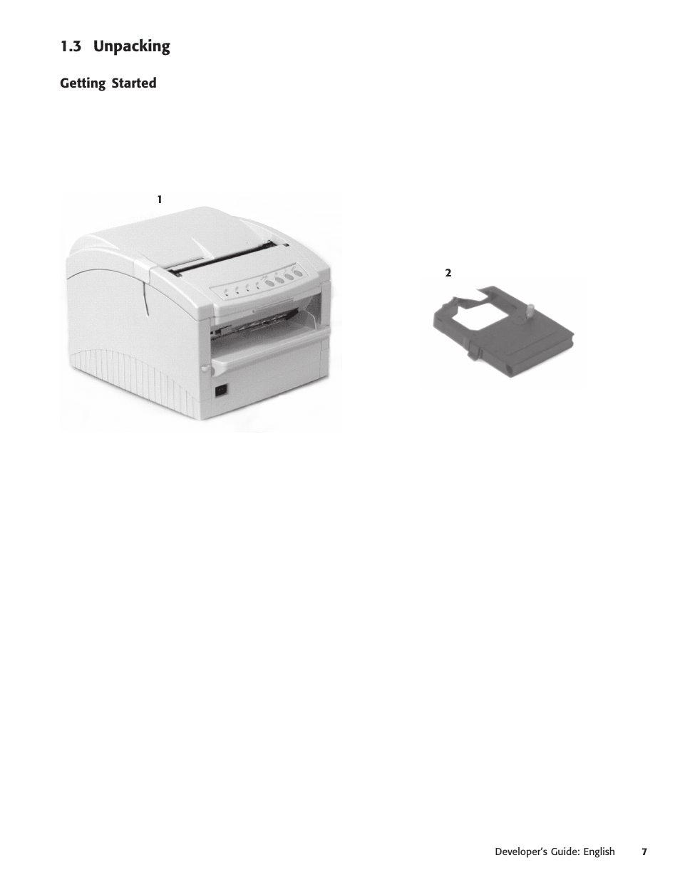 3 unpacking, Getting started | Oki POS 425S User Manual | Page 7 / 133
