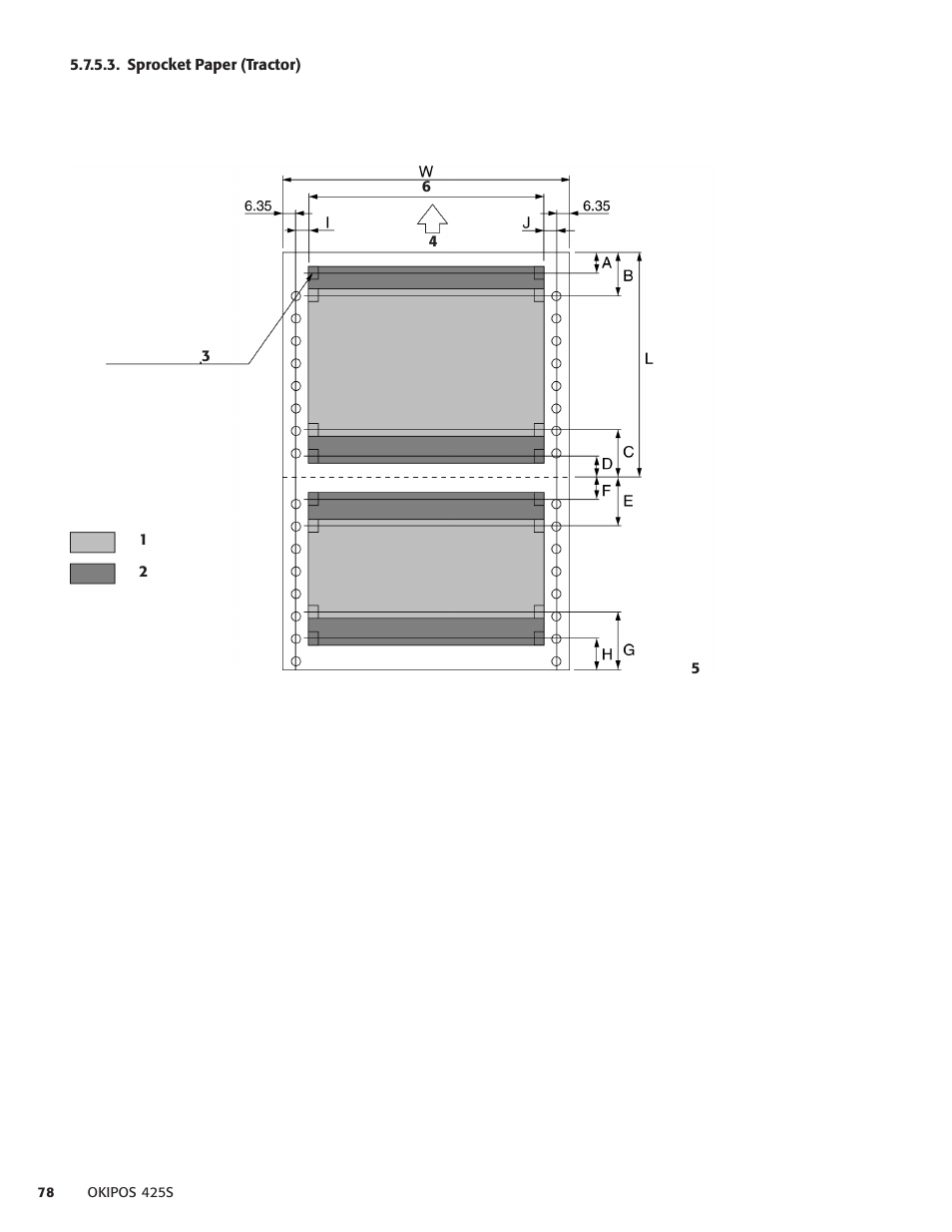 Sprocket paper (tractor) | Oki POS 425S User Manual | Page 78 / 133