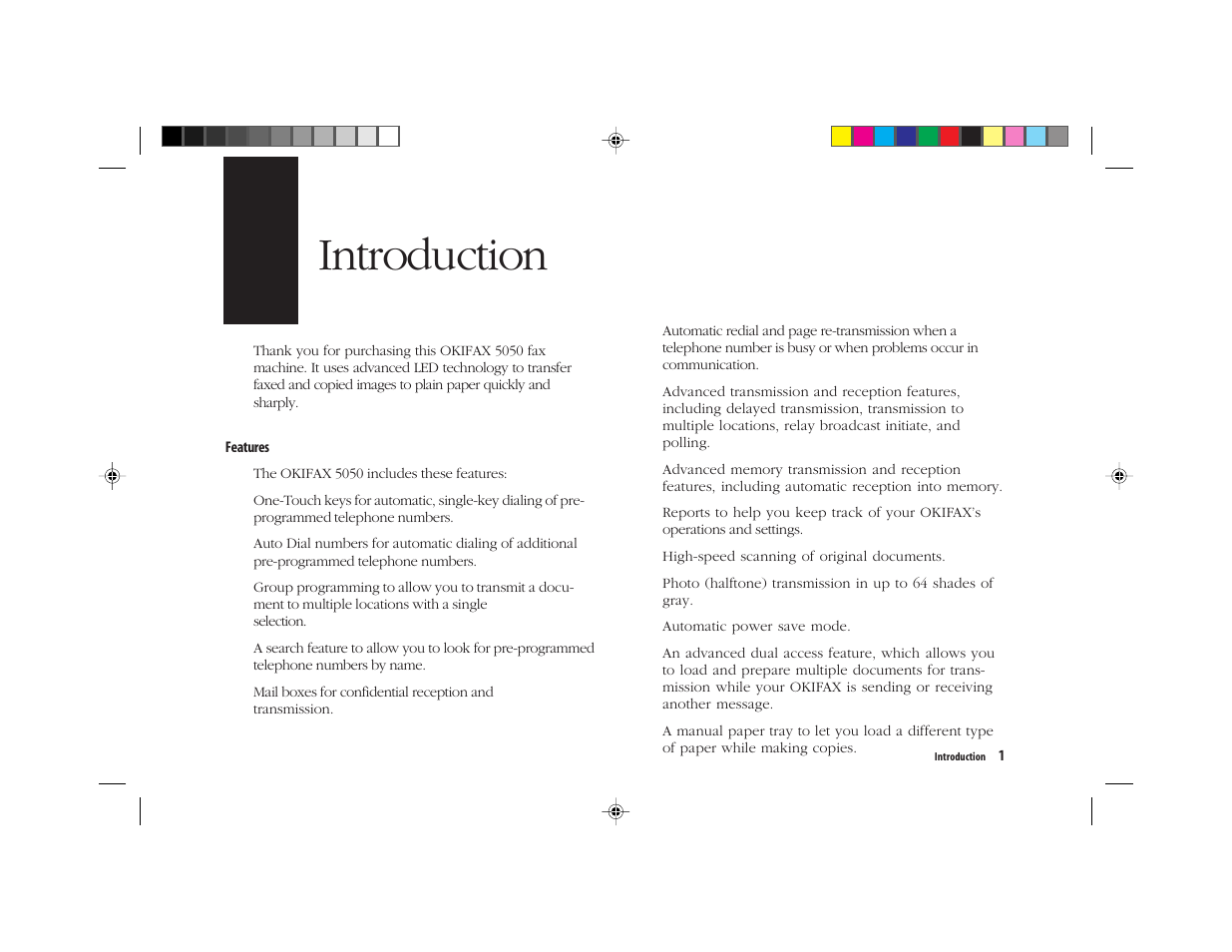 Introduction | Oki FAX 5050 User Manual | Page 13 / 98