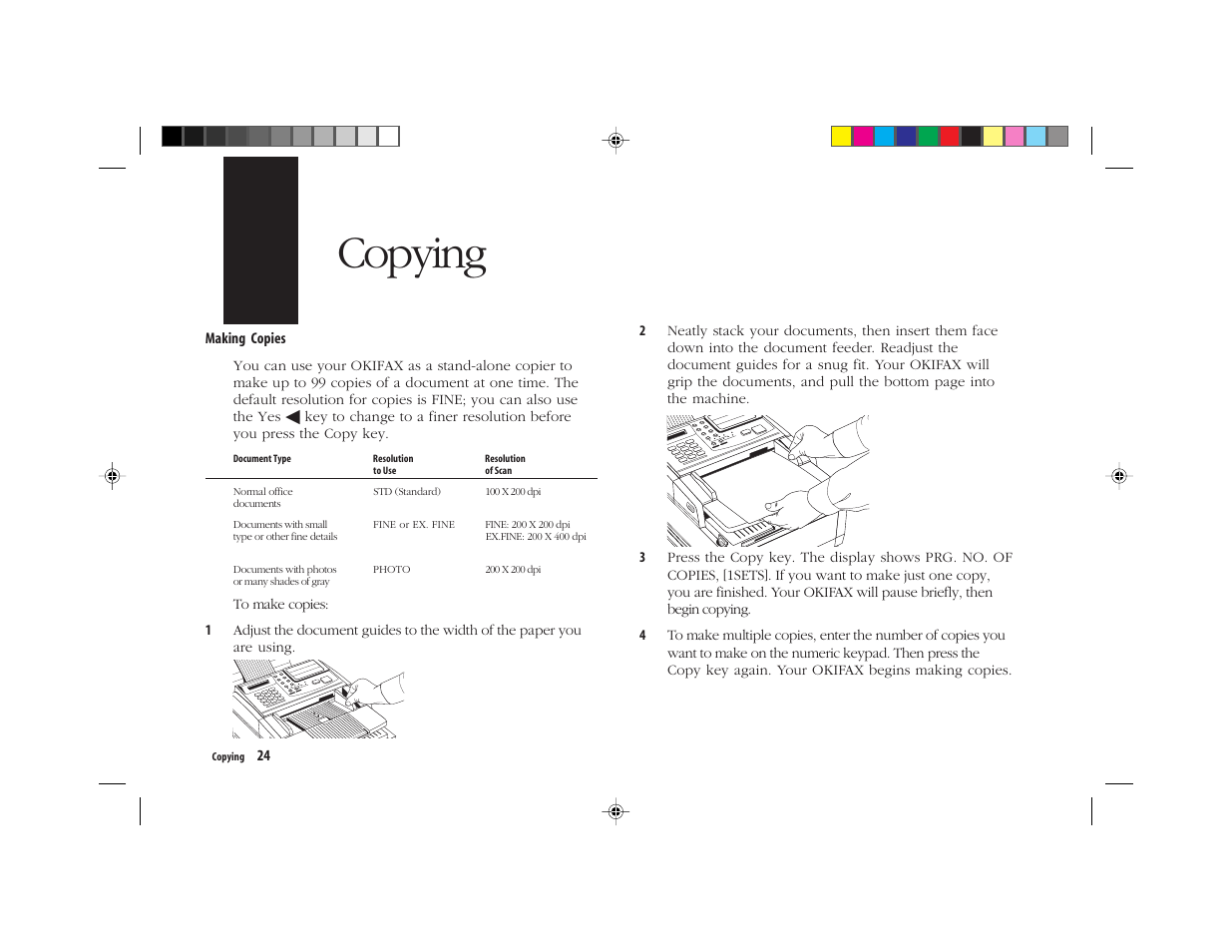 Copying | Oki FAX 5050 User Manual | Page 36 / 98