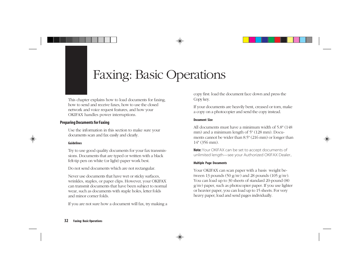 Faxing: basic operations | Oki FAX 5050 User Manual | Page 44 / 98
