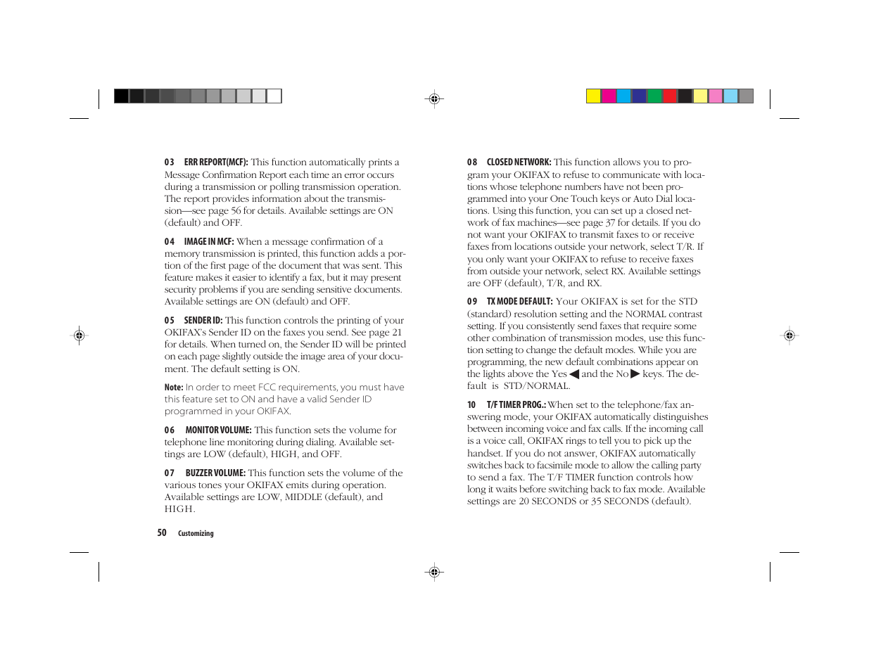 Oki FAX 5050 User Manual | Page 62 / 98