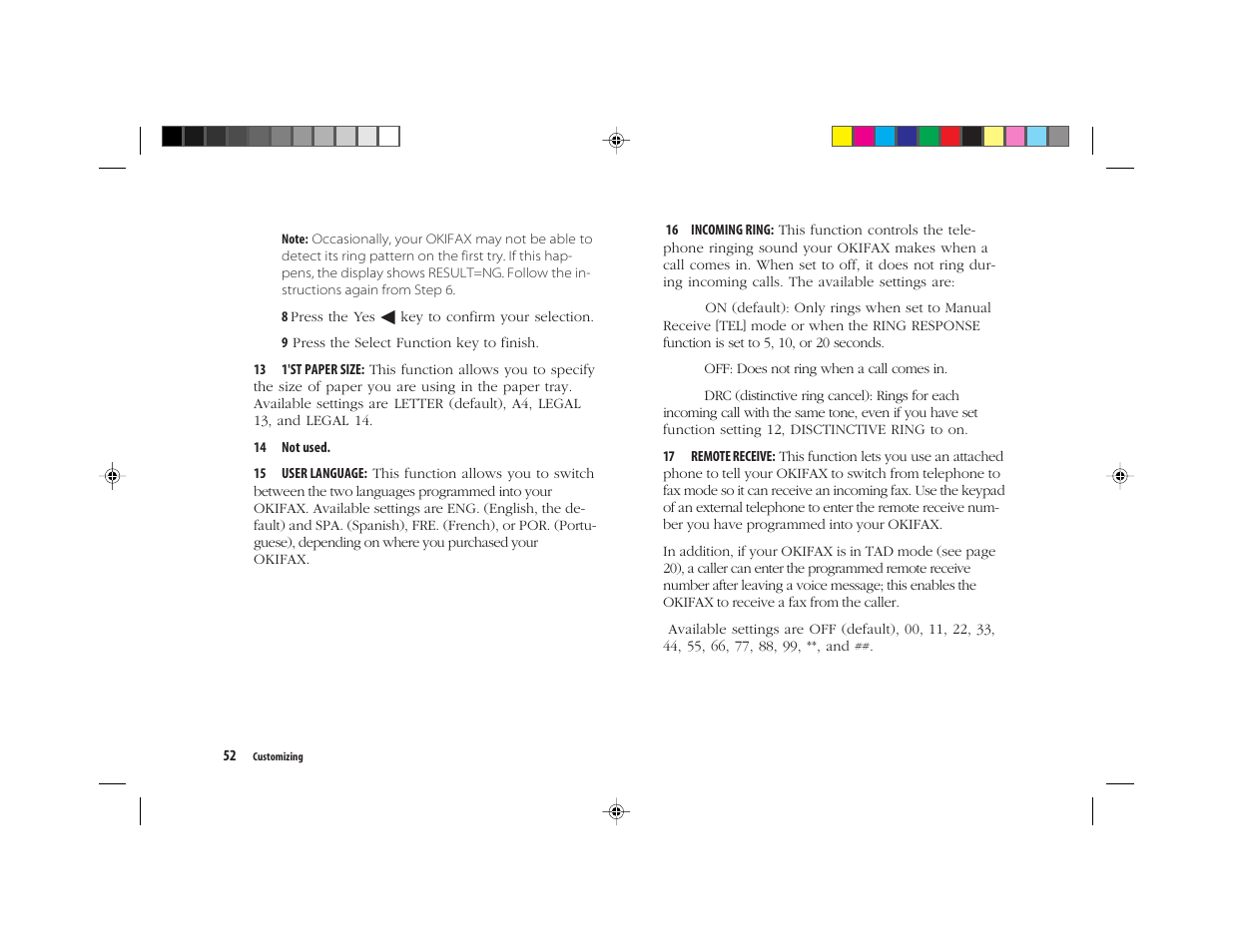Oki FAX 5050 User Manual | Page 64 / 98