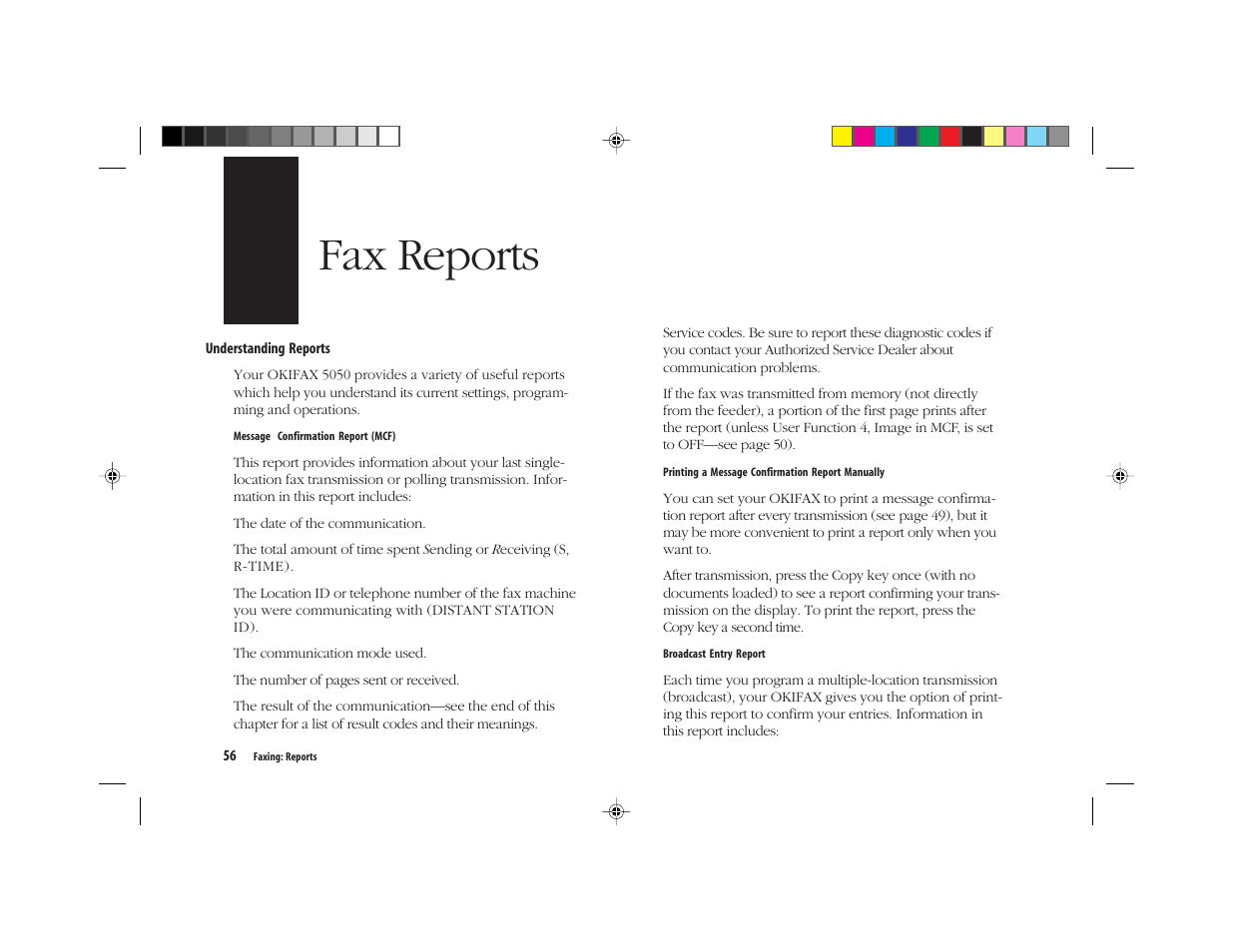 Fax reports | Oki FAX 5050 User Manual | Page 68 / 98