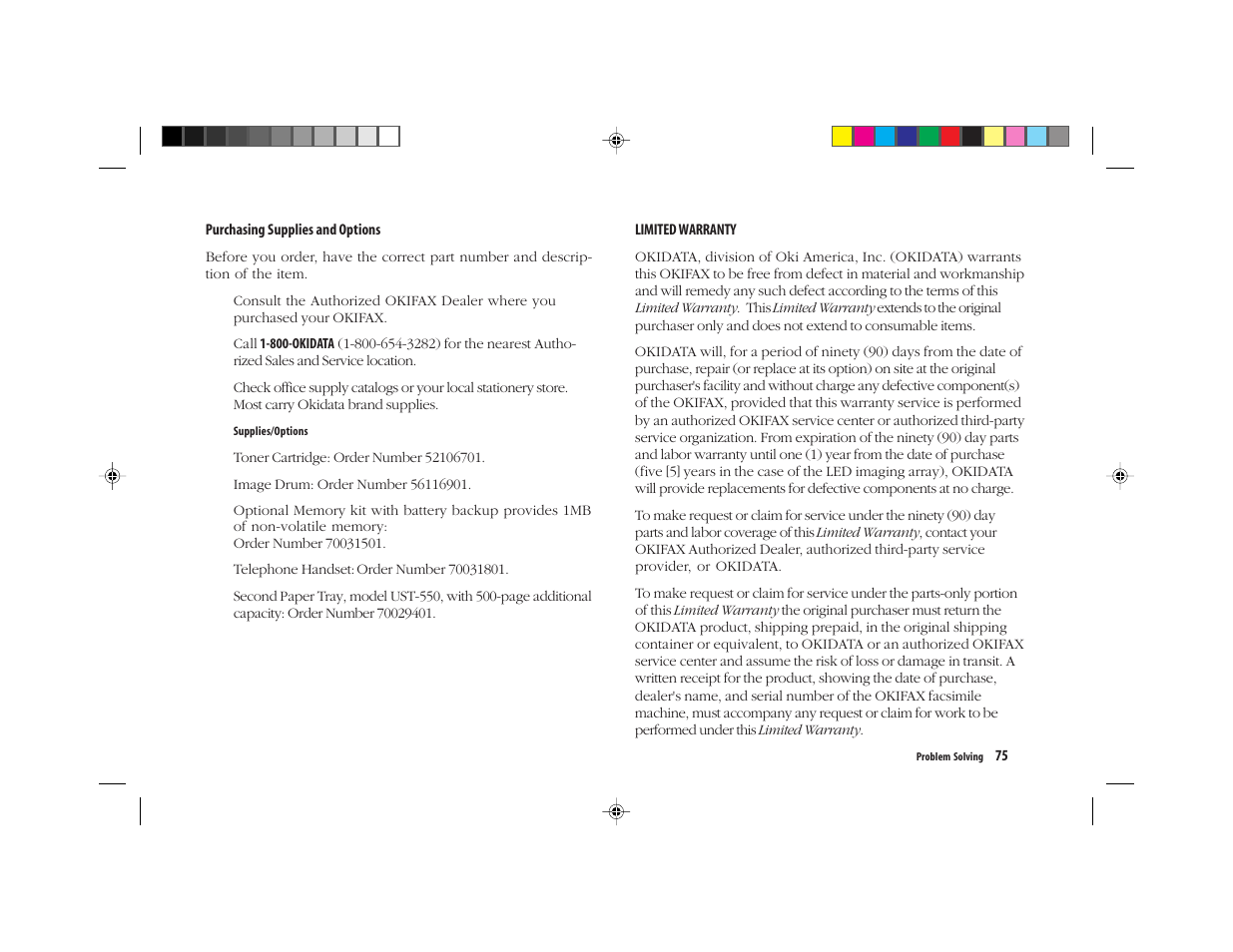 Oki FAX 5050 User Manual | Page 87 / 98