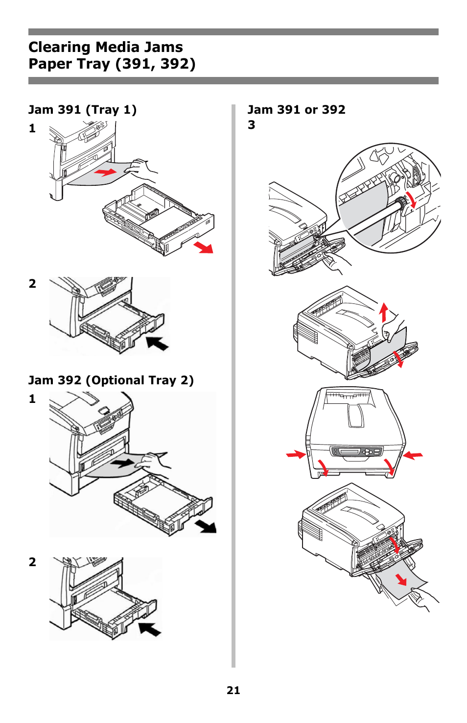 Paper tray (391, 392) | Oki C8800 User Manual | Page 21 / 87