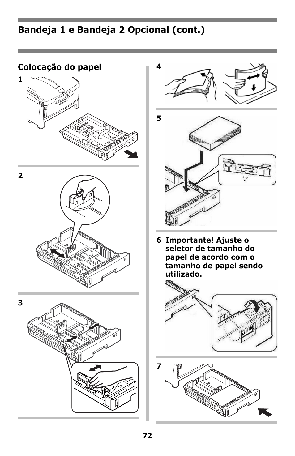 Bandeja 1 e bandeja 2 opcional (cont.) | Oki C8800 User Manual | Page 72 / 87