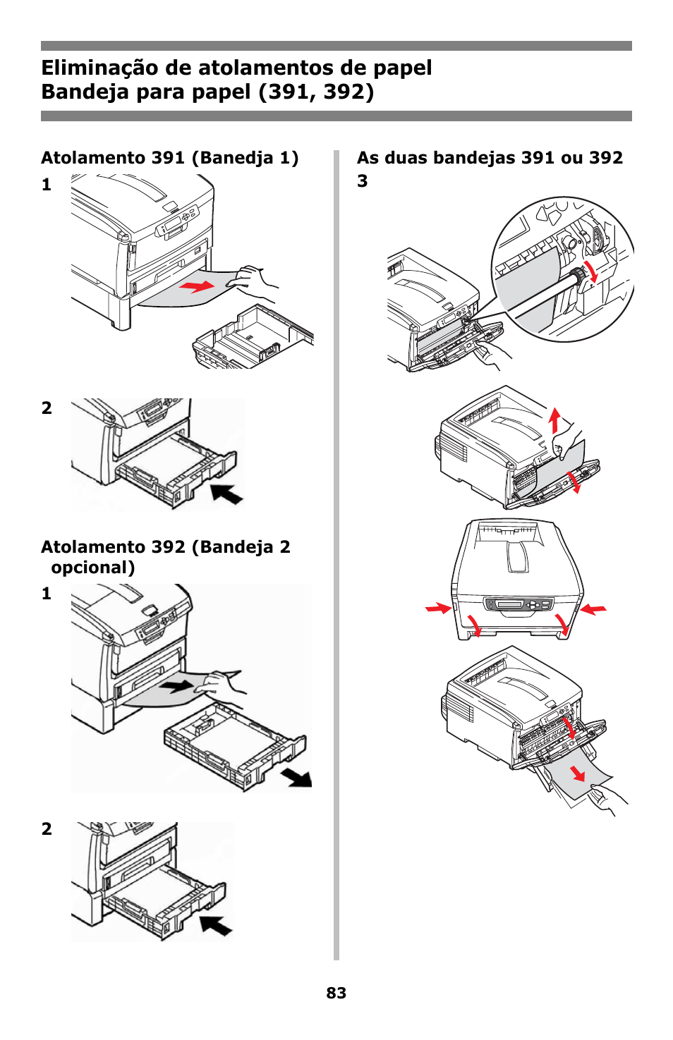Bandeja para papel (391, 392) | Oki C8800 User Manual | Page 83 / 87