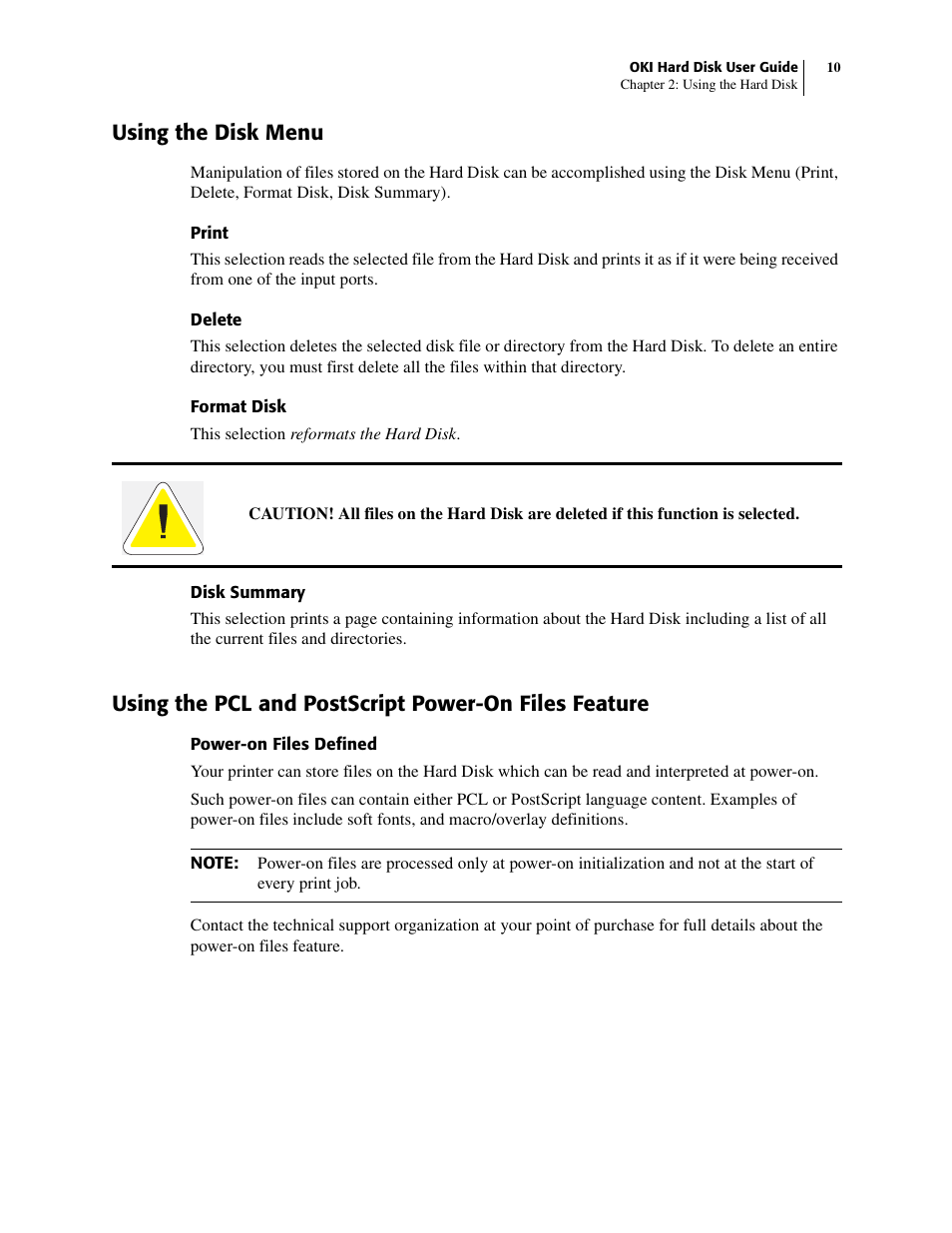 Using the disk menu | Oki B 6100 User Manual | Page 14 / 18