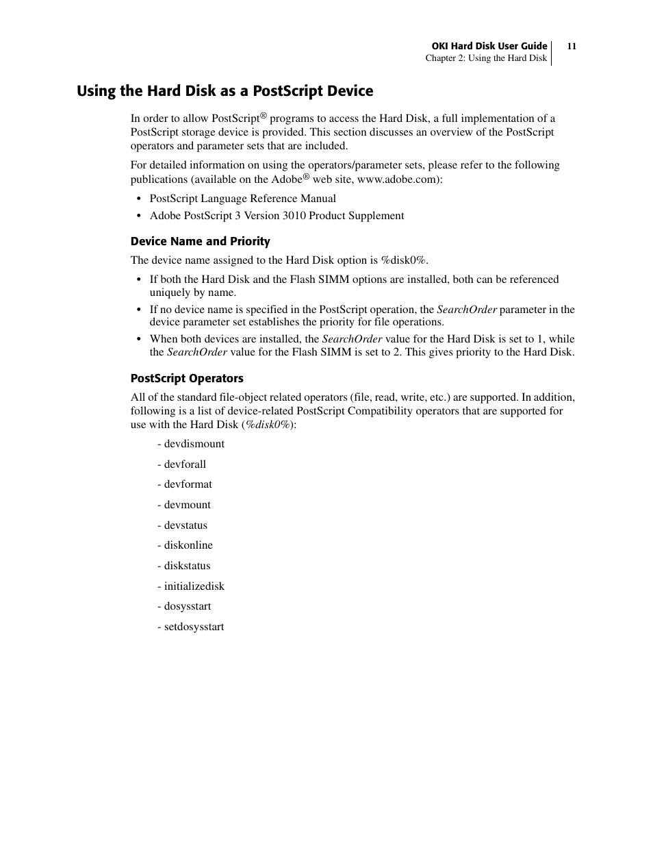 Using the hard disk as a postscript device | Oki B 6100 User Manual | Page 15 / 18