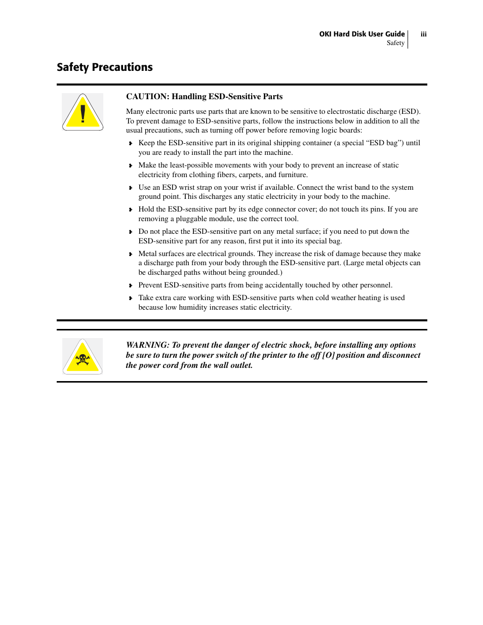 Safety precautions | Oki B 6100 User Manual | Page 4 / 18