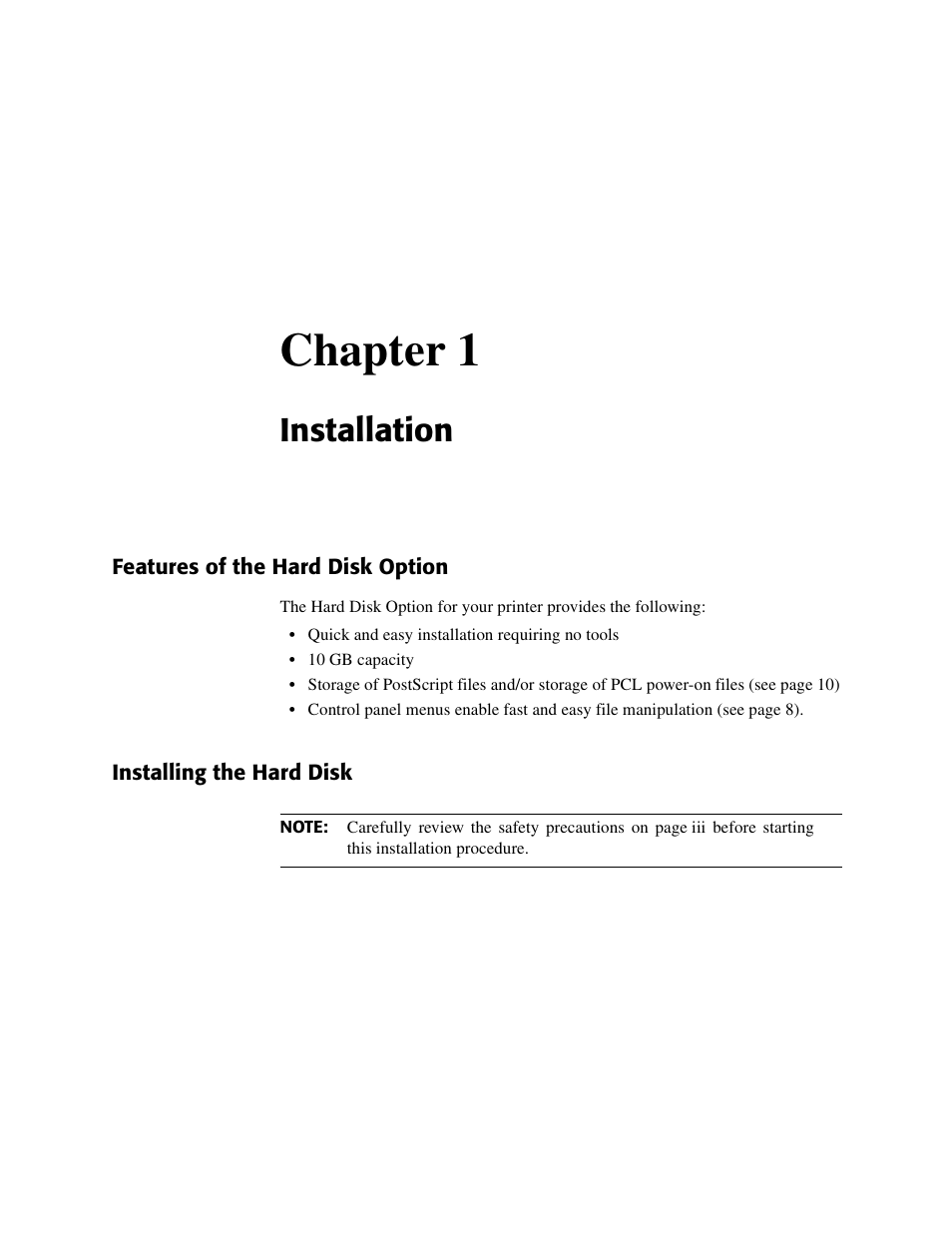 Chapter 1, Installation | Oki B 6100 User Manual | Page 5 / 18