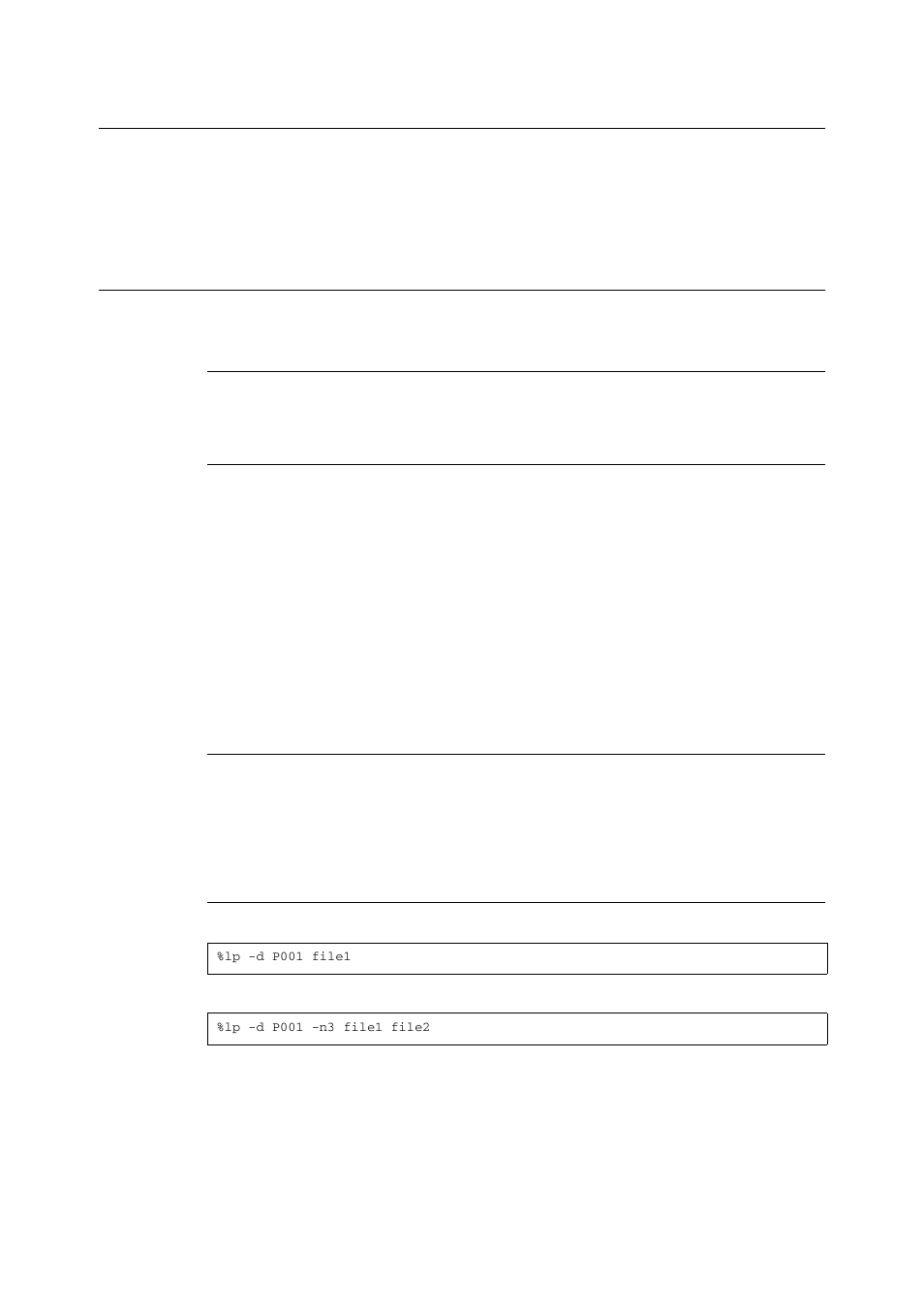 4 printing (hp-ux/solaris), Print (lp), Command format | Command options, Precautions, Sample | Oki B 6300 User Manual | Page 35 / 72