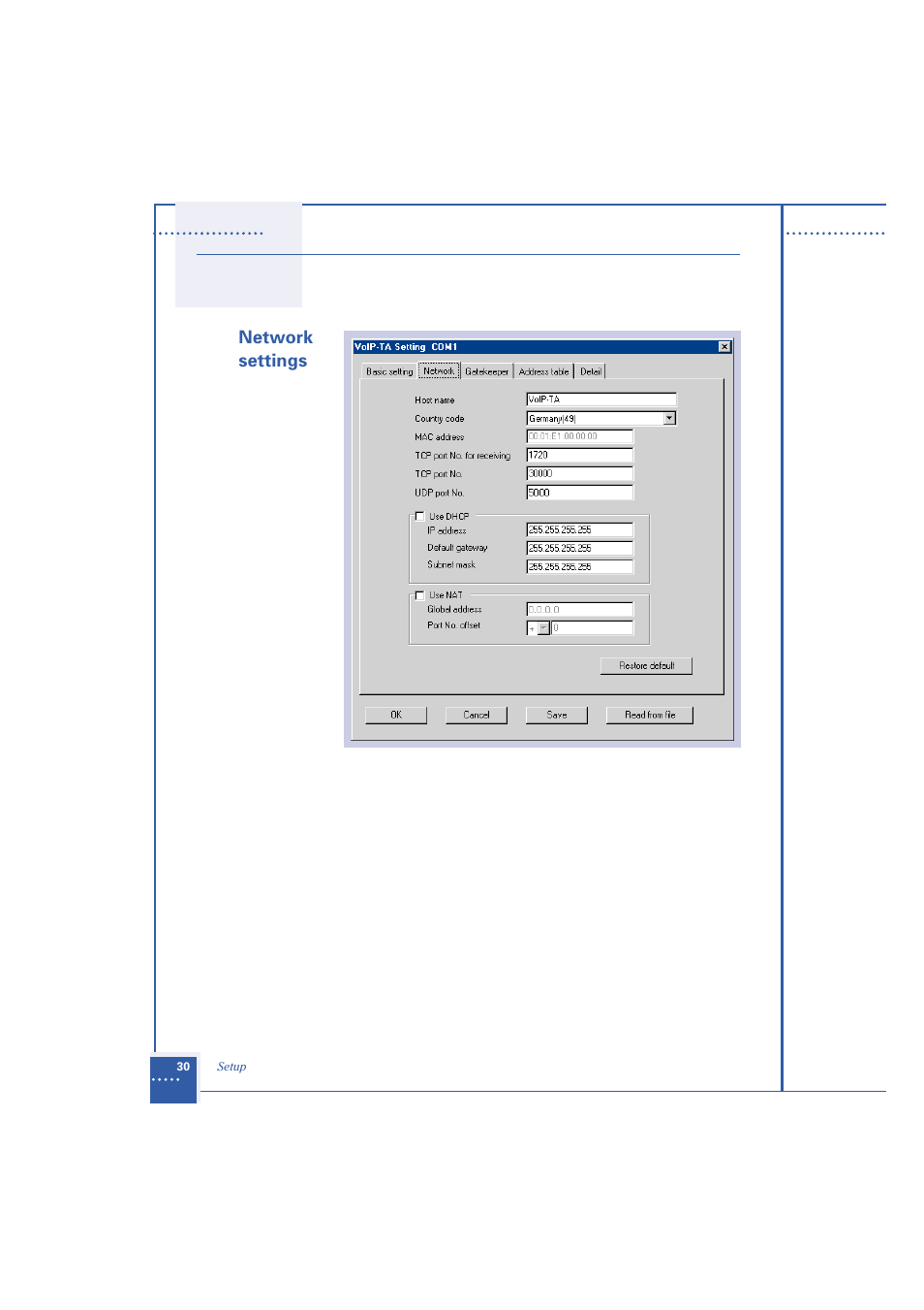 Network settings | Oki 1.2 User Manual | Page 38 / 60