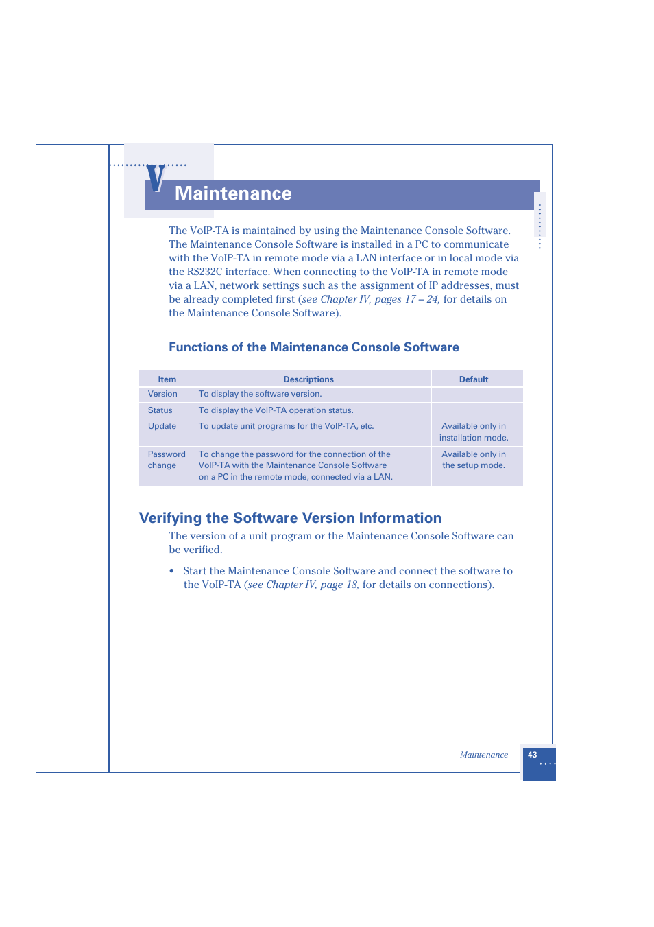 Maintenance, Verifying the software version information | Oki 1.2 User Manual | Page 51 / 60