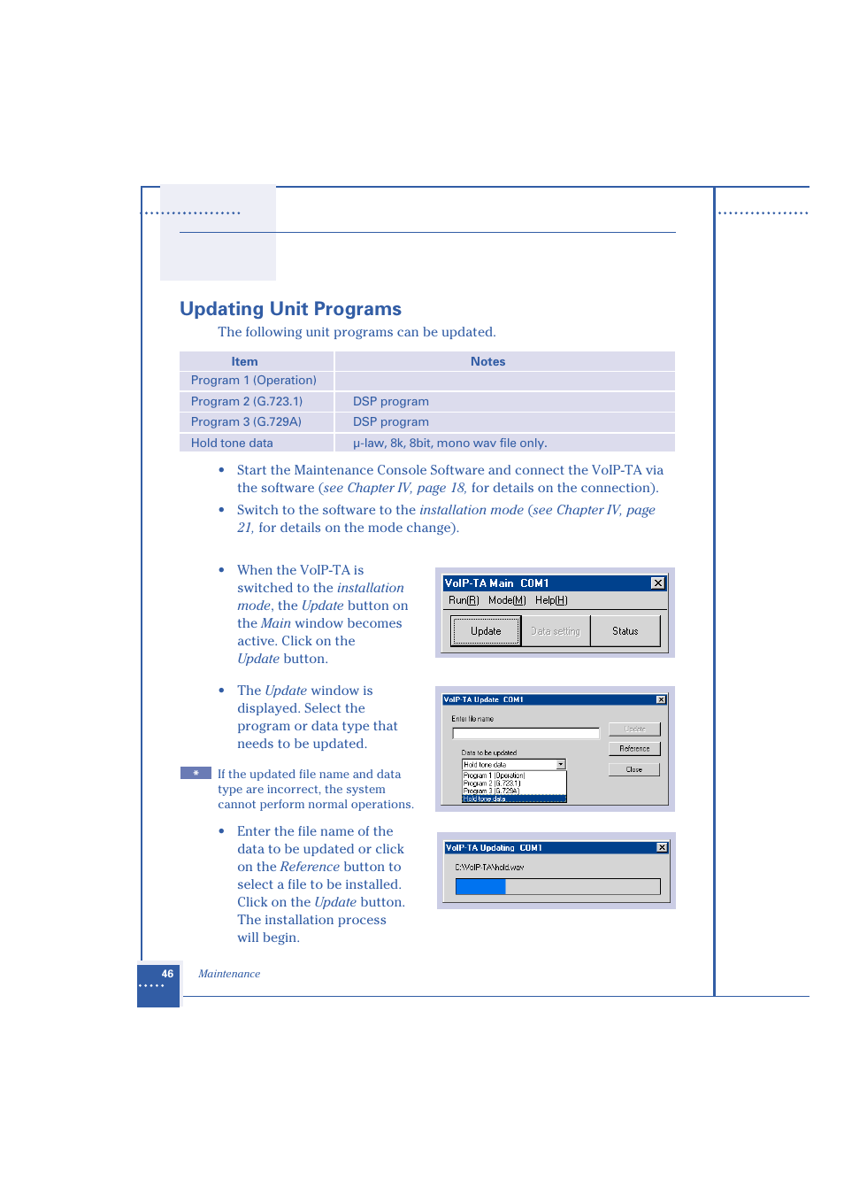 Updating unit programs | Oki 1.2 User Manual | Page 54 / 60