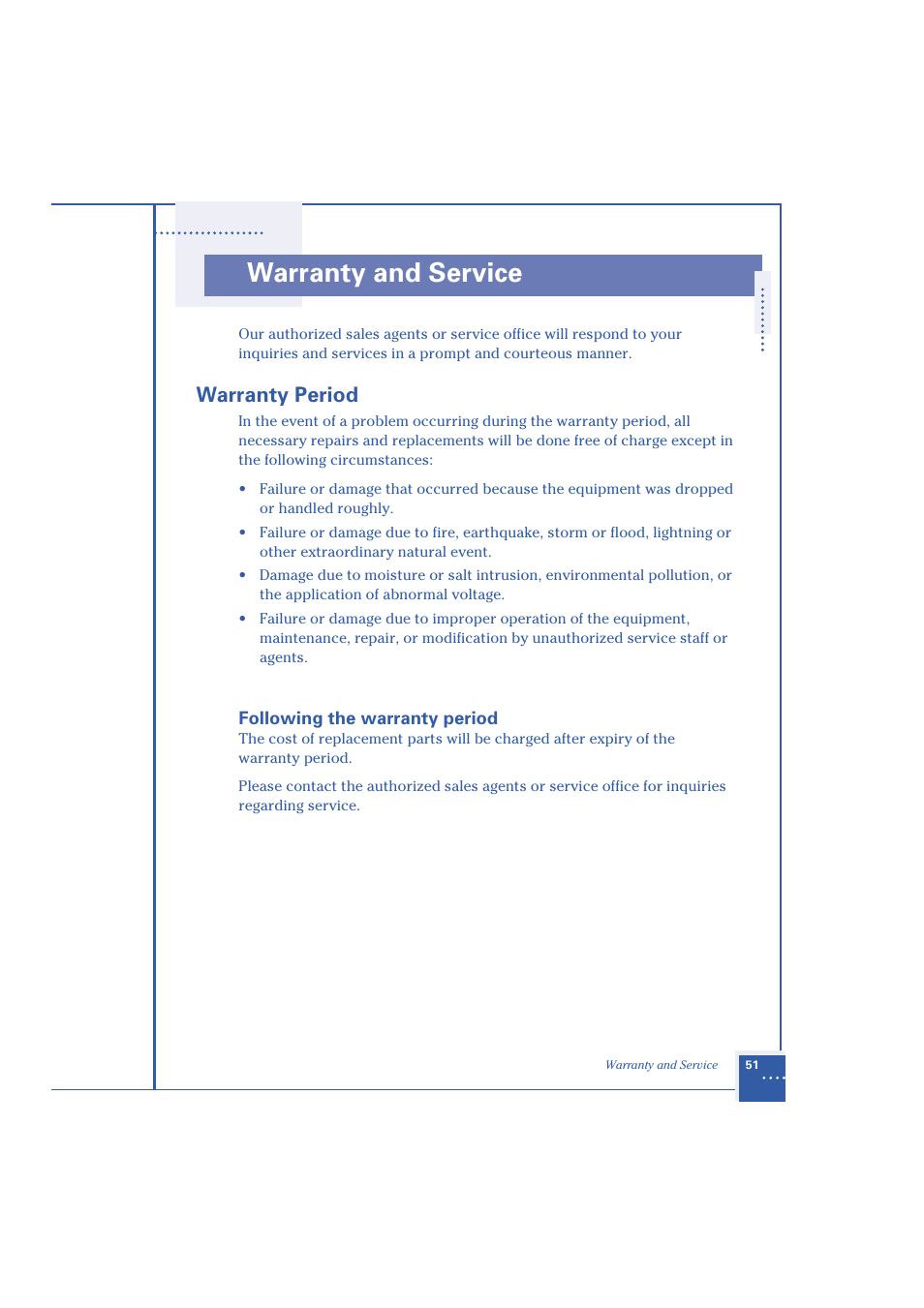 Warranty and service, Warranty period | Oki 1.2 User Manual | Page 59 / 60