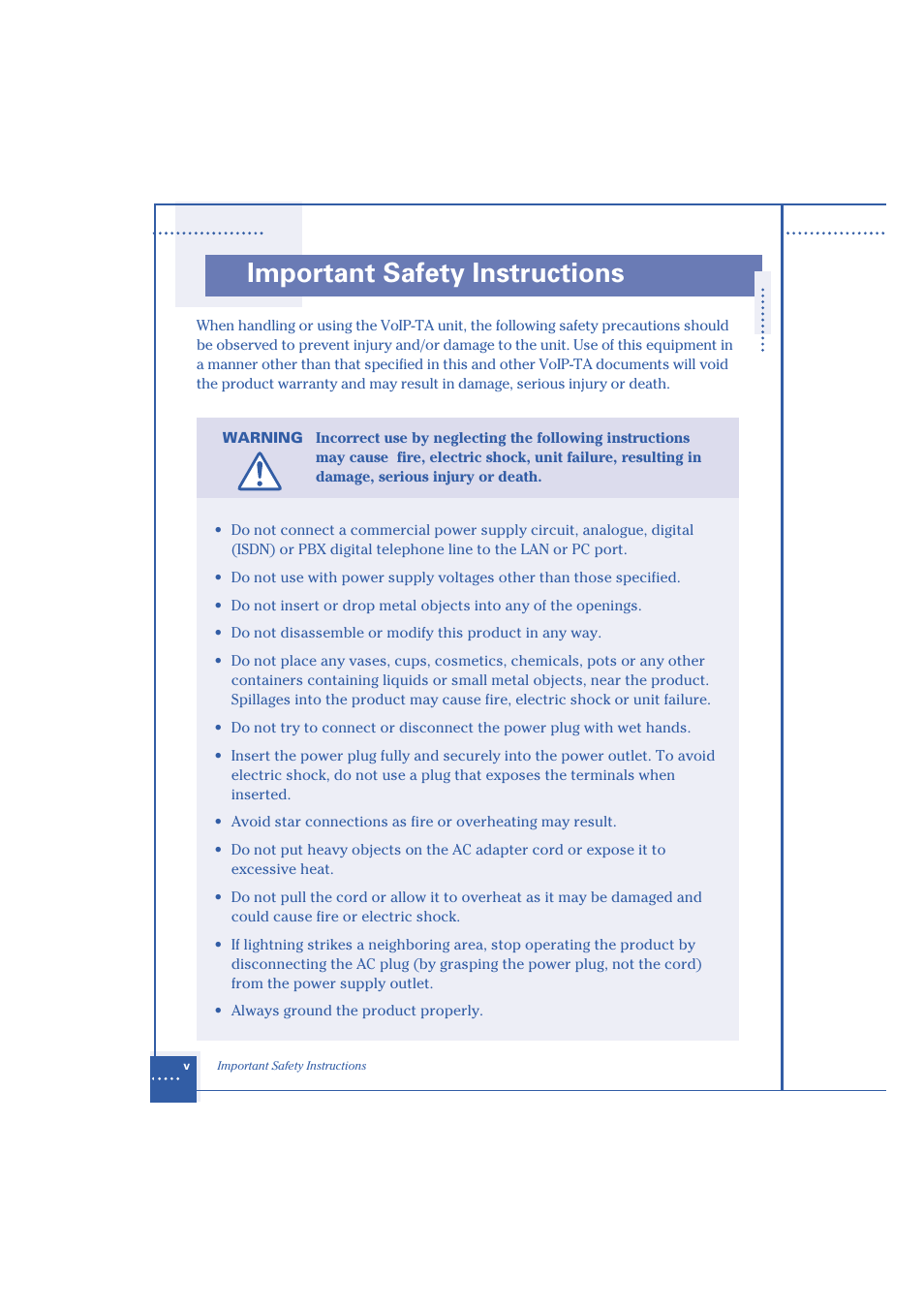 Important safety instructions | Oki 1.2 User Manual | Page 6 / 60