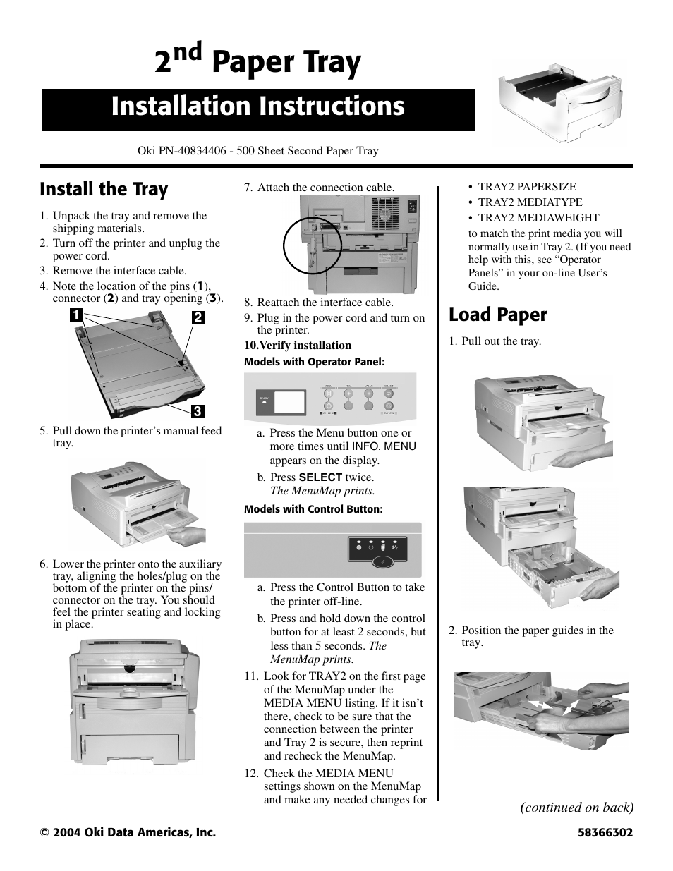 Oki 40834406 User Manual | 2 pages