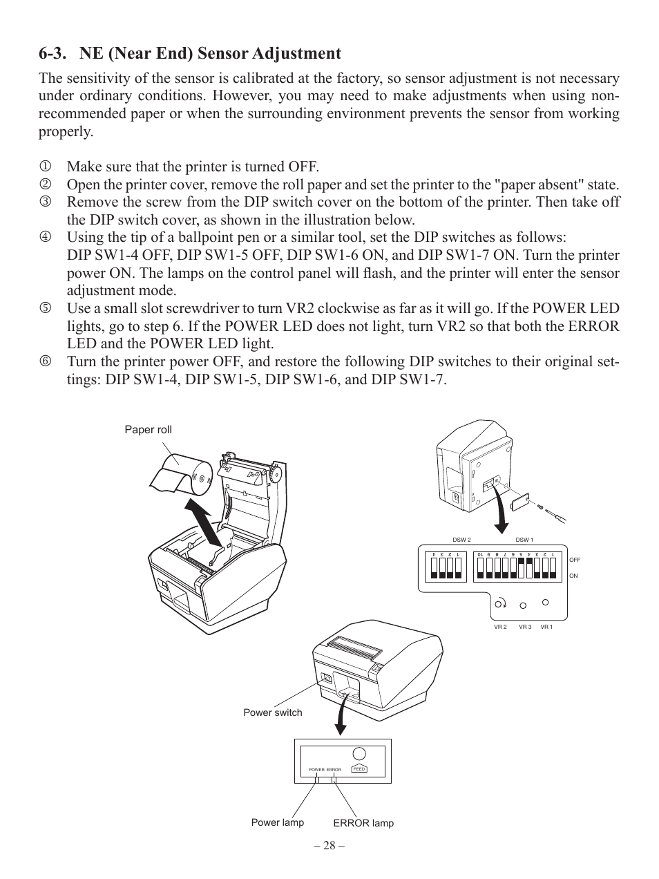 3. ne (near end) sensor adjustment | Oki RT322POS User Manual | Page 32 / 60
