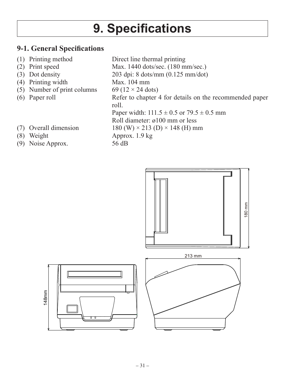 Specifications | Oki RT322POS User Manual | Page 35 / 60