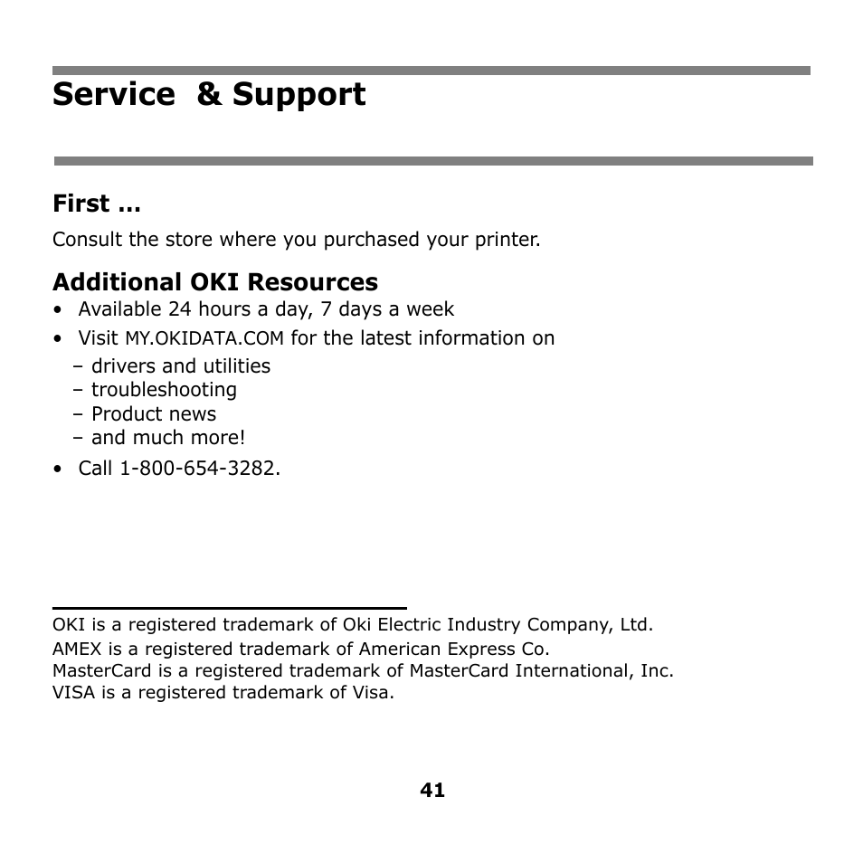 Service & support | Oki B930n User Manual | Page 41 / 155