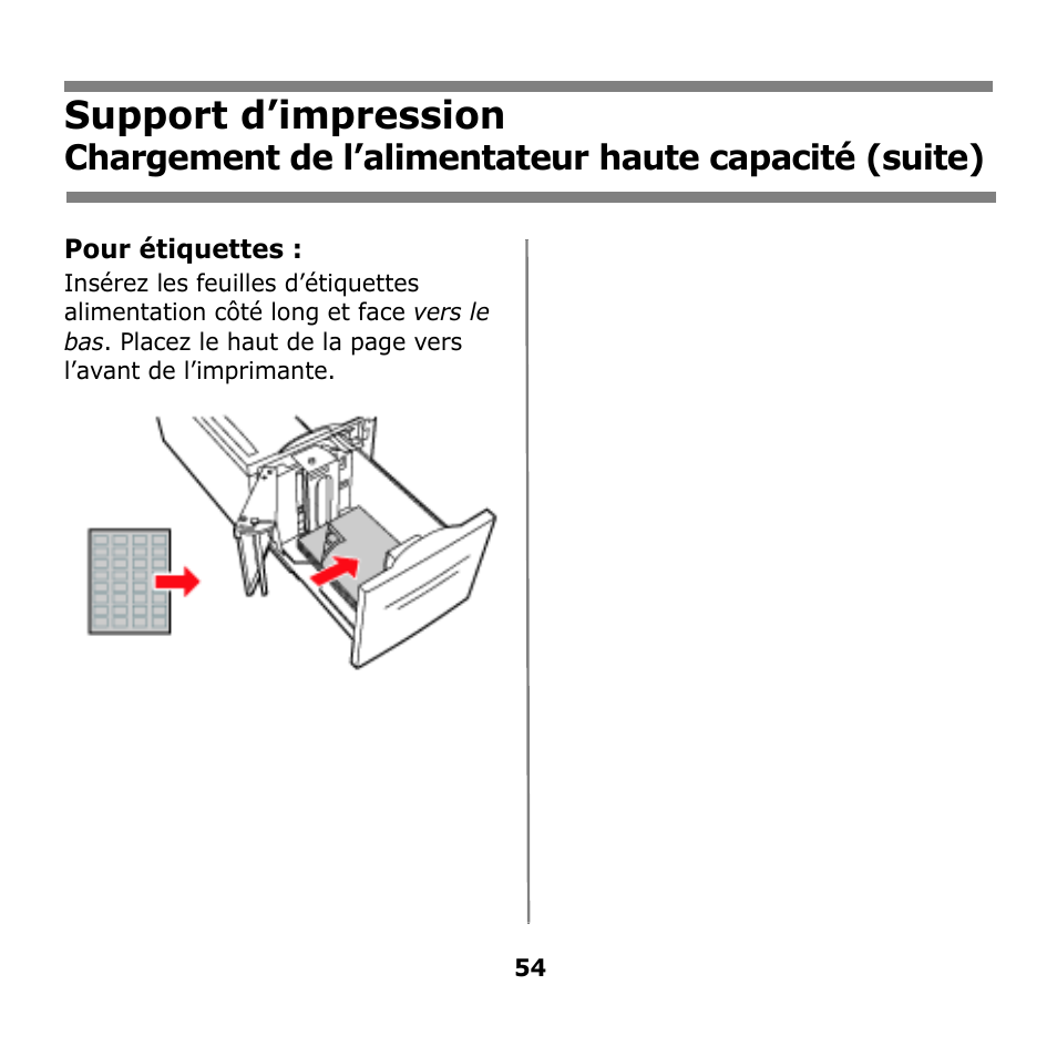 Support d’impression | Oki B930n User Manual | Page 54 / 155