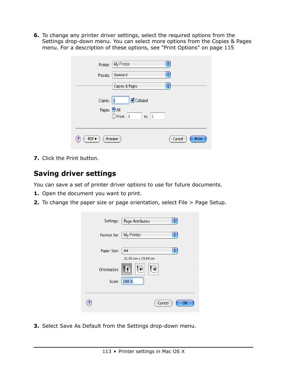 Saving driver settings | Oki MB 460 User Manual | Page 113 / 179