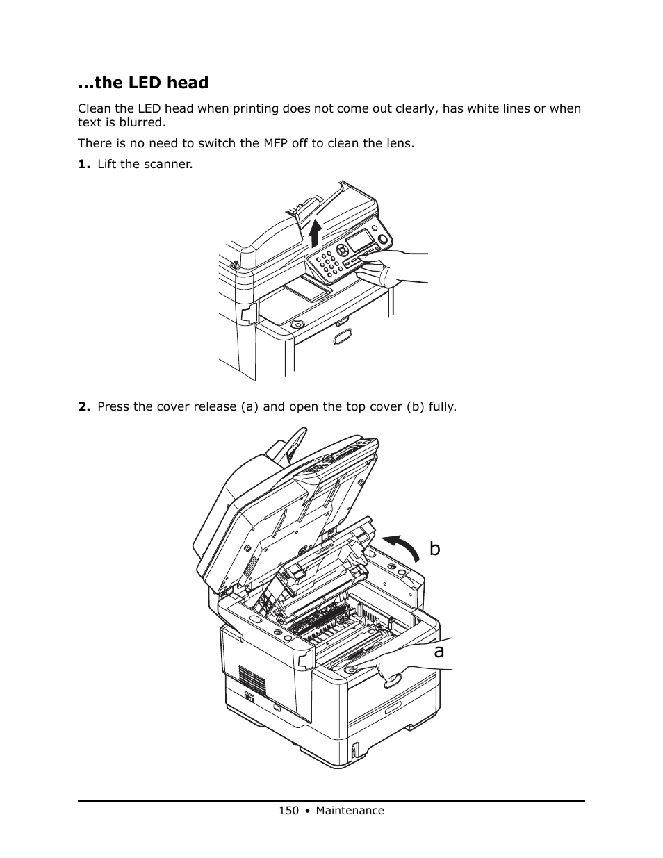 The led head | Oki MB 460 User Manual | Page 150 / 179