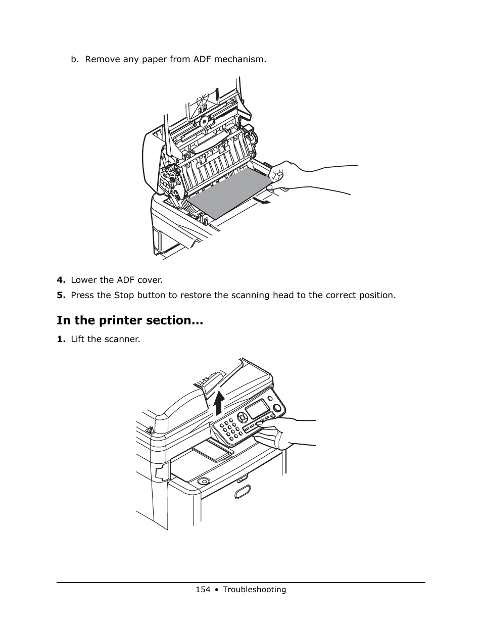 In the printer section | Oki MB 460 User Manual | Page 154 / 179