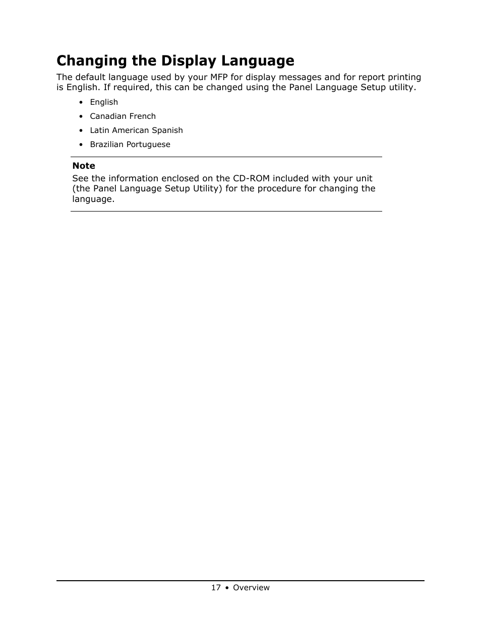 Changing the display language | Oki MB 460 User Manual | Page 17 / 179