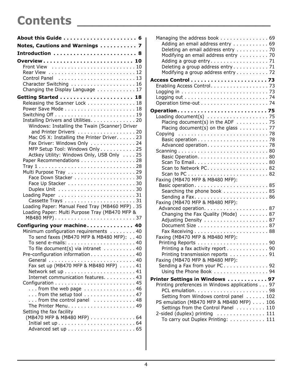 Oki MB 460 User Manual | Page 4 / 179