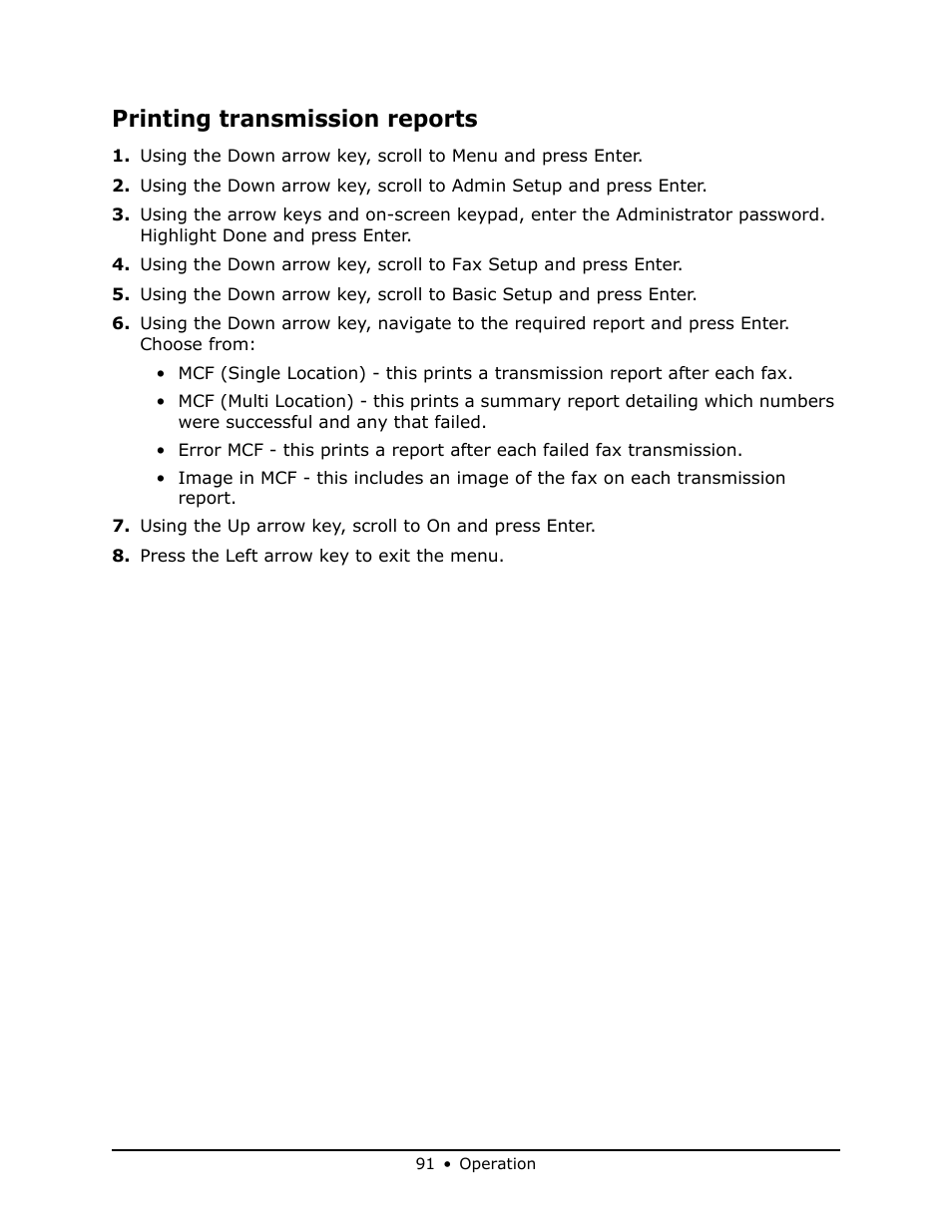 Printing transmission reports | Oki MB 460 User Manual | Page 91 / 179