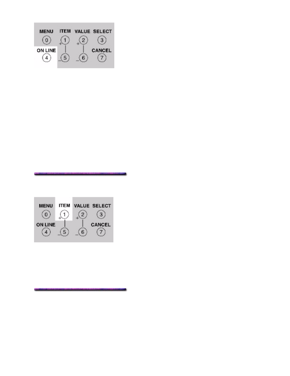 Item + button, Item - button, Item + button item - button | Oki C 9400 User Manual | Page 104 / 453