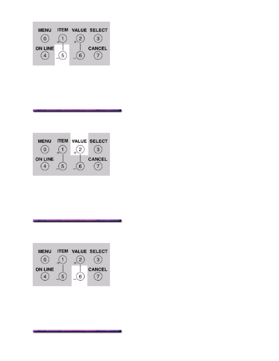 Value + button, Value - button, Value + button value - button | Oki C 9400 User Manual | Page 105 / 453