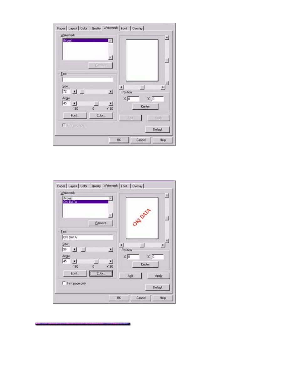 Printing using a watermark: windows 2000 pcl | Oki C 9400 User Manual | Page 165 / 453