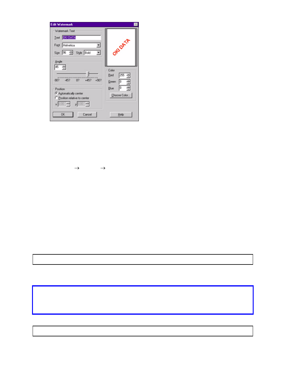 Deleting a watermark: windows me ps, Windows 98 & 95, General information | Oki C 9400 User Manual | Page 186 / 453