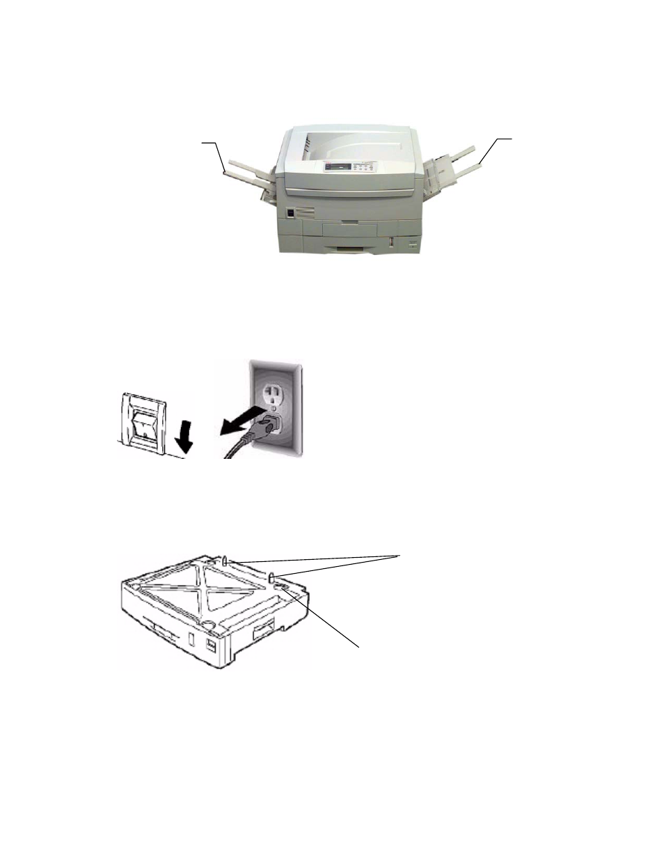 Auxiliary paper trays, oki p/n 41529701, Installing the auxiliary paper trays | Oki C 9400 User Manual | Page 403 / 453