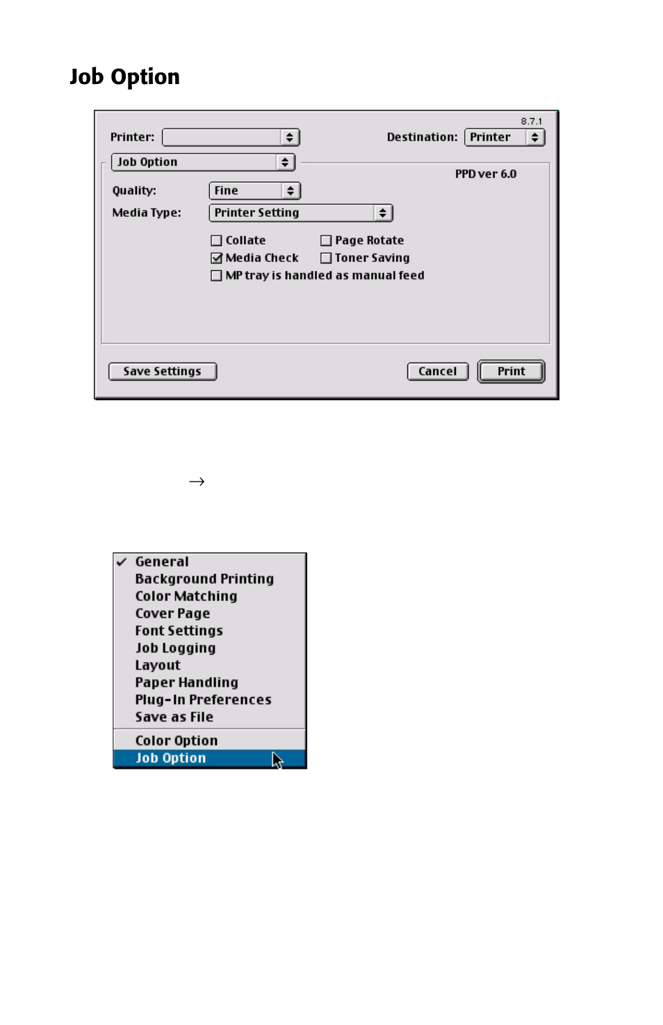 Job option | Oki 2426 User Manual | Page 19 / 94