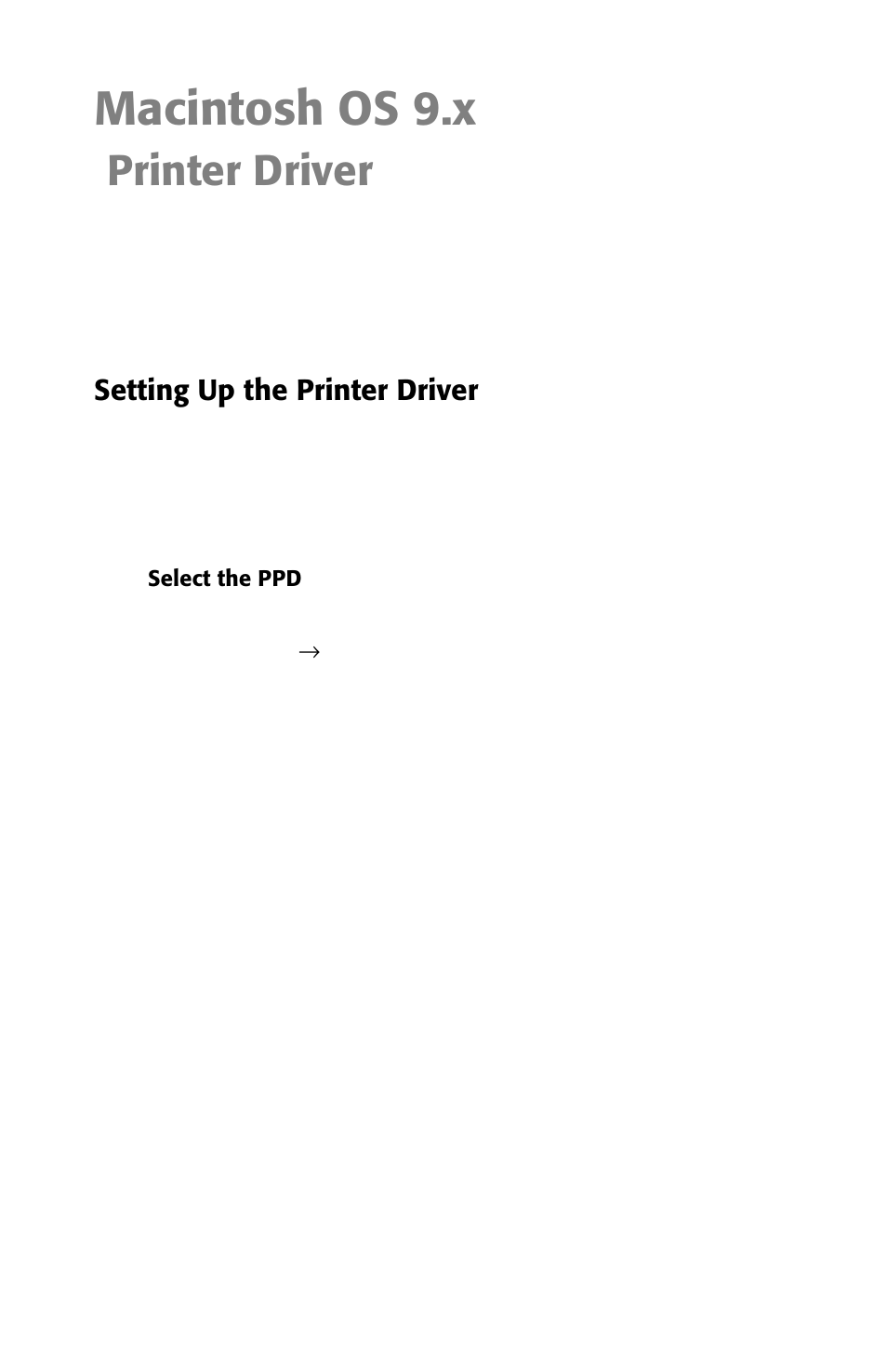 Macintosh os 9.x, Printer driver, Setting up the printer driver | Cont | Oki 2426 User Manual | Page 5 / 94