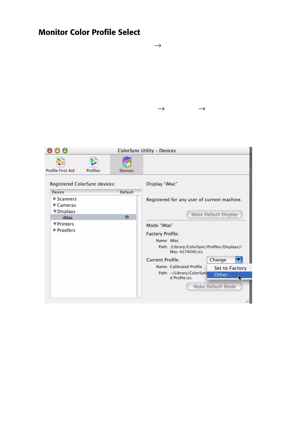 Monitor color profile select | Oki 2426 User Manual | Page 53 / 94