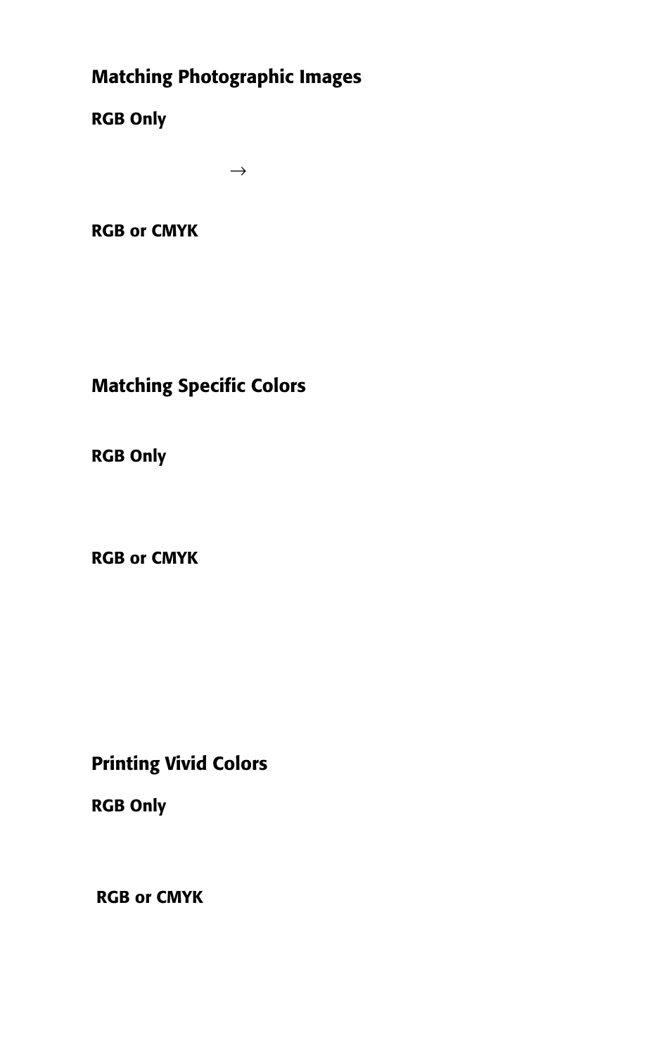 Matching photographic images, Matching specific colors, Printing vivid colors | Oki 2426 User Manual | Page 78 / 94