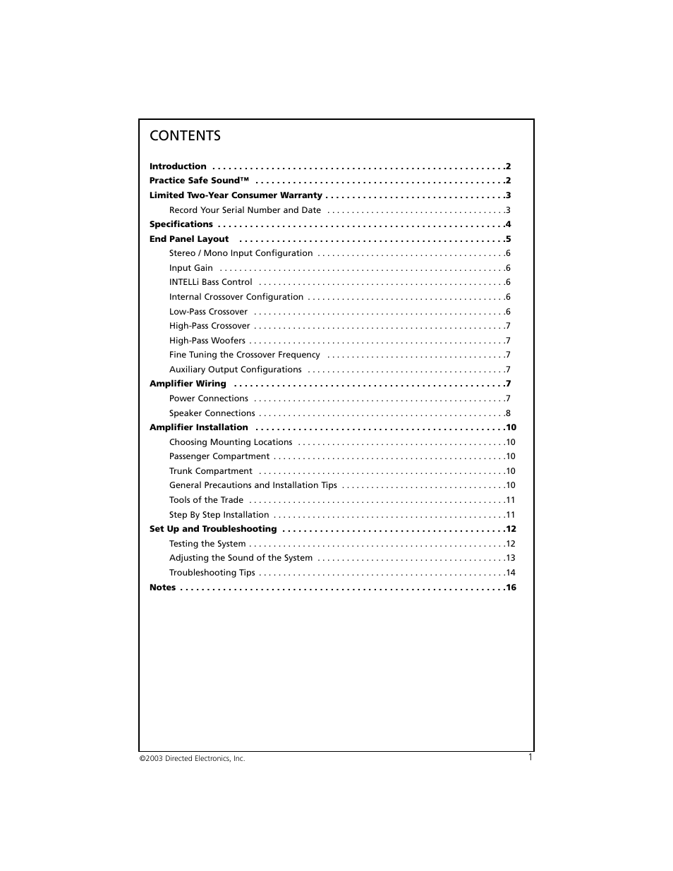 Orion Car Audio 6002 User Manual | Page 2 / 18