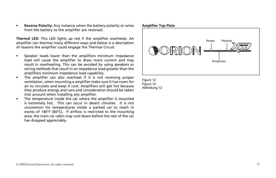 Orion Car Audio XTR Power Amplifier XTR5001 User Manual | Page 18 / 102