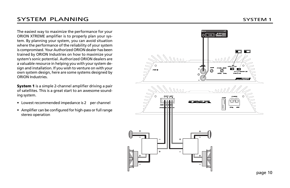 System planning | Orion Car Audio 200 User Manual | Page 12 / 44