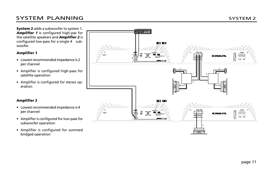 System planning, System 2 page 11 | Orion Car Audio 200 User Manual | Page 13 / 44