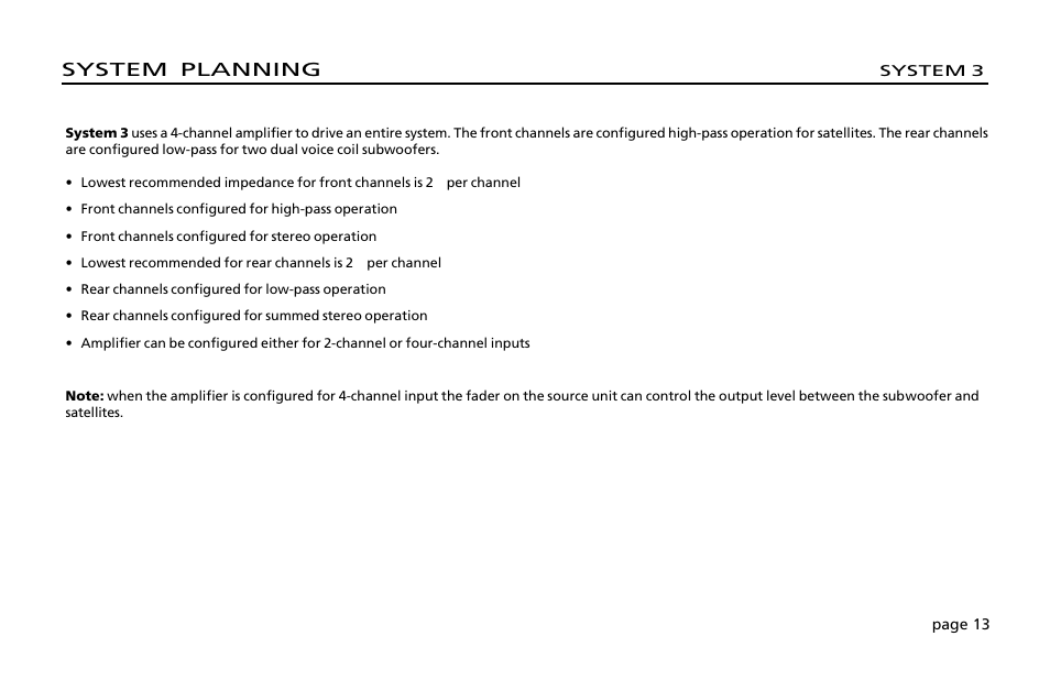 System planning | Orion Car Audio 200 User Manual | Page 15 / 44