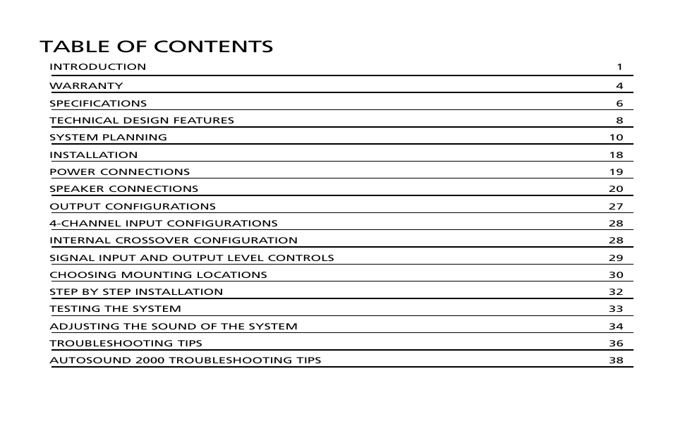 Orion Car Audio 200 User Manual | Page 2 / 44