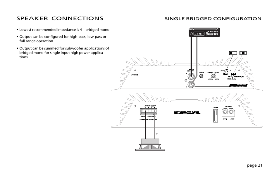 Speaker connections | Orion Car Audio 200 User Manual | Page 23 / 44