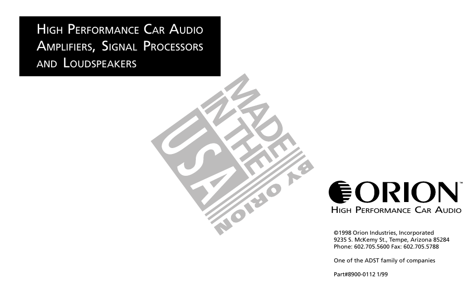 Orion Car Audio 200 User Manual | Page 44 / 44